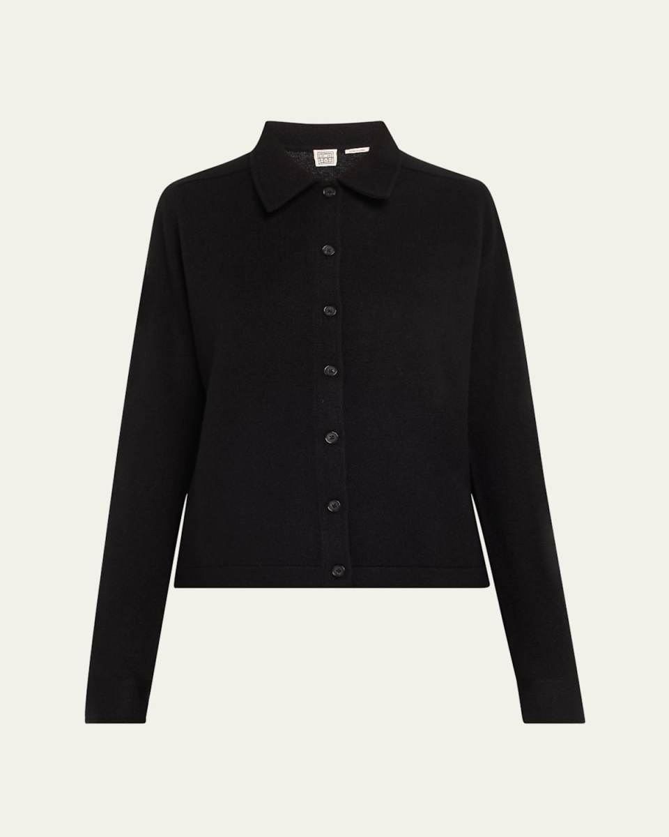 Cashmere Knit Button-Front Cardigan